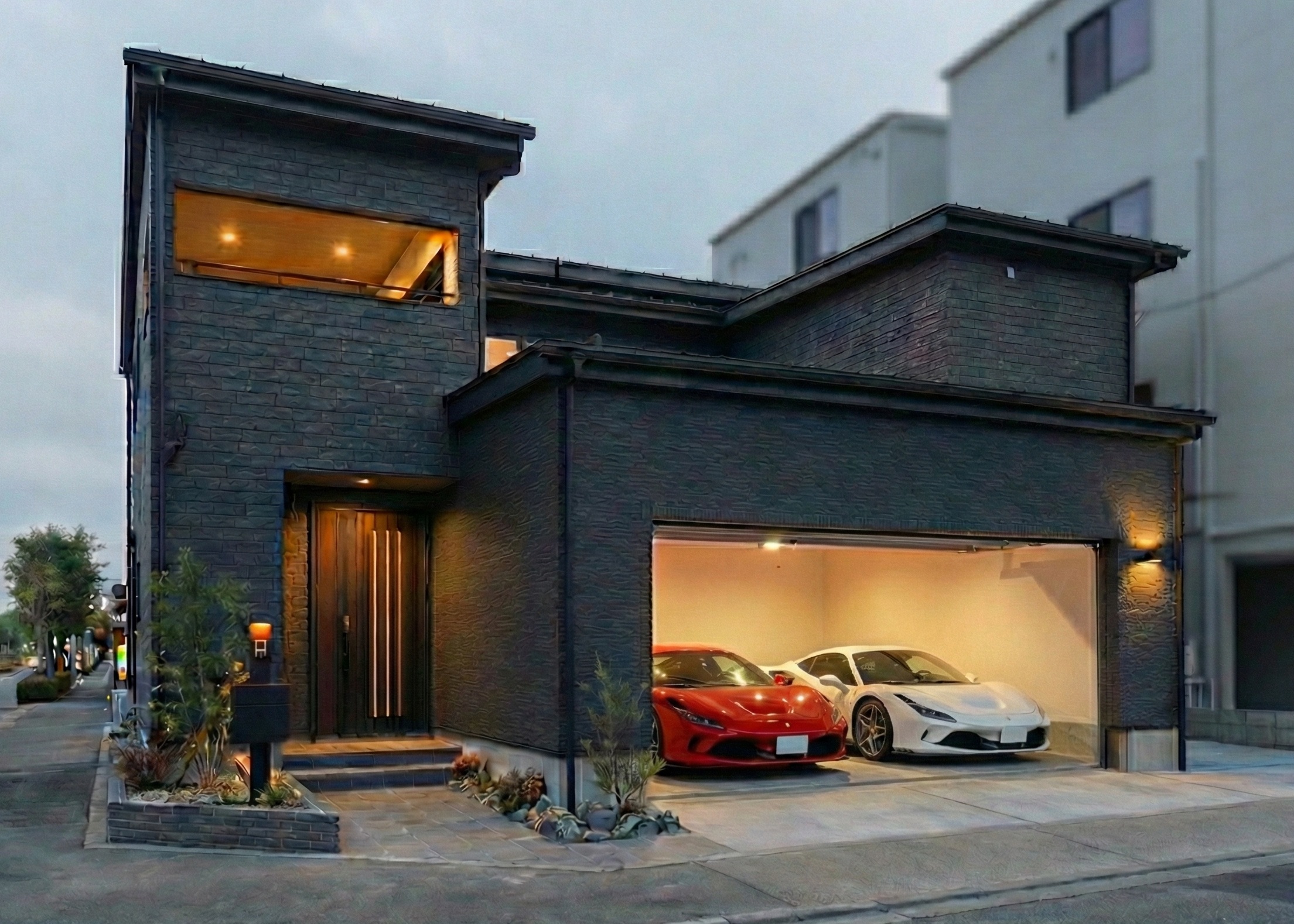 【施工事例】愛車と家族の時間を刻む、都心の重厚なガレージハウス。東京都足立区 Y様邸